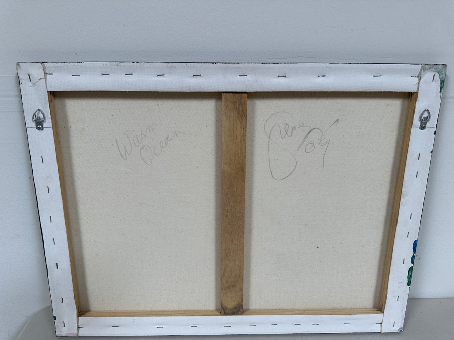 Gerrit Greve (1948-2024, Cardiff by the Sea, CA) Original Acrylic Painting On Canvas Titled 'Warm Ocean' 2009 Signed Verso 24 X 18 Estimate $400 - $500 [Photo 4]