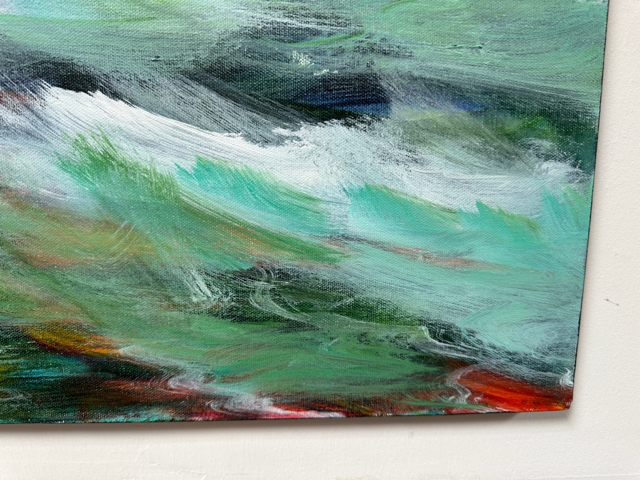 Gerrit Greve (1948-2024, Cardiff by the Sea, CA) Original Acrylic Painting On Canvas Titled 'Warm Ocean' 2009 Signed Verso 24 X 18 Estimate $400 - $500 [Photo 3]