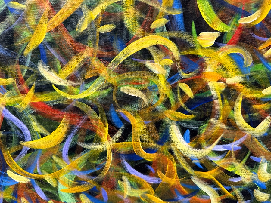 Gerrit Greve (1948-2024, Cardiff by the Sea, CA) Original Acrylic Painting On Canvas Titled 'Underwater Ocean' 2009 Signed Bottom Left and Verso 24 X 18 Estimate $400 - $500 [Photo 4]