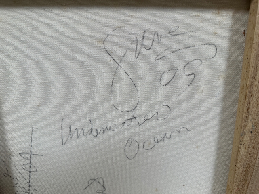 Gerrit Greve (1948-2024, Cardiff by the Sea, CA) Original Acrylic Painting On Canvas Titled 'Underwater Ocean' 2009 Signed Bottom Left and Verso 24 X 18 Estimate $400 - $500 [Photo 6]