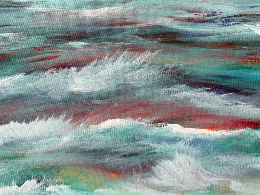 Gerrit Greve (1948-2024, Cardiff by the Sea, CA) Original Acrylic Painting On Canvas Titled 'August Ocean' 2009 Signed Verso 24 X 18 Estimate $400 - $500 [Photo 2]