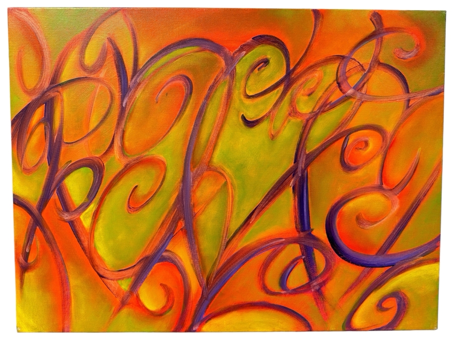 Gerrit Greve (1948-2024, Cardiff by the Sea, CA) Original Acrylic Painting On Canvas Titled 'Heart Collection 201' 2015 Signed Verso 24 X 18 Estimate $400 - $500