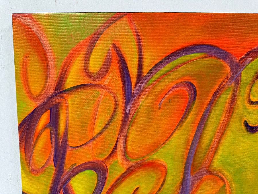 Gerrit Greve (1948-2024, Cardiff by the Sea, CA) Original Acrylic Painting On Canvas Titled 'Heart Collection 201' 2015 Signed Verso 24 X 18 Estimate $400 - $500 [Photo 3]