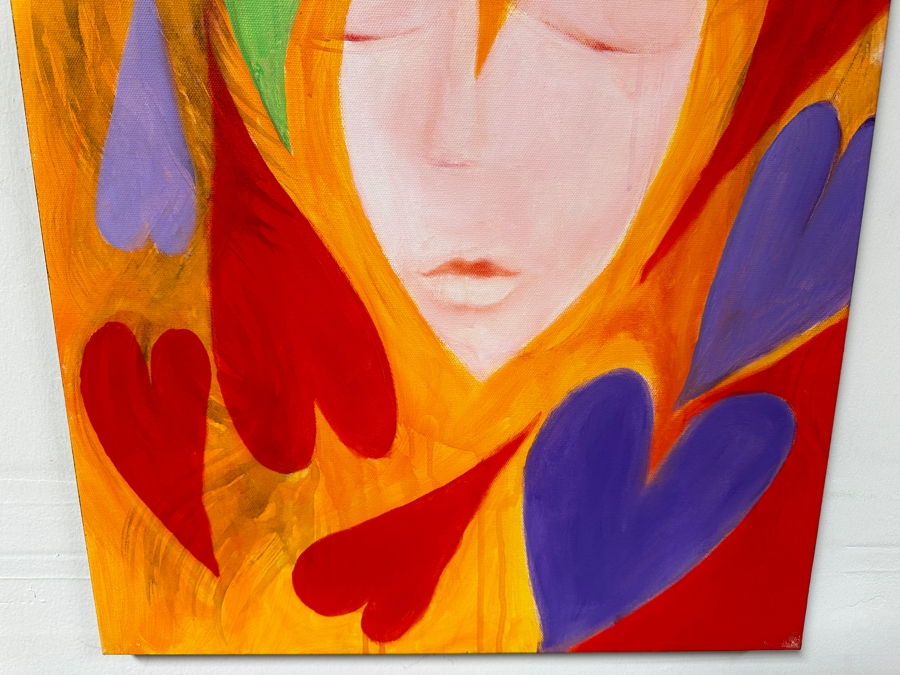 Gerrit Greve (1948-2024, Cardiff by the Sea, CA) Original Acrylic Painting On Canvas Titled 'Heart Collection 195' 2015 Signed Verso 24 X 18 Estimate $400 - $500 [Photo 4]