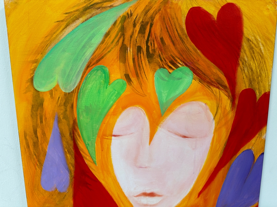 Gerrit Greve (1948-2024, Cardiff by the Sea, CA) Original Acrylic Painting On Canvas Titled 'Heart Collection 195' 2015 Signed Verso 24 X 18 Estimate $400 - $500 [Photo 3]