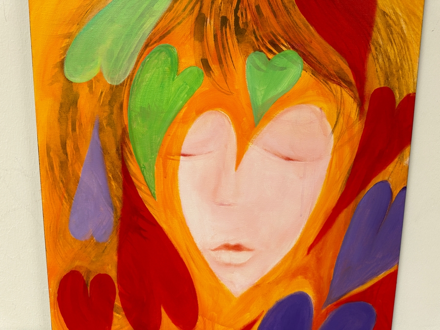 Gerrit Greve (1948-2024, Cardiff by the Sea, CA) Original Acrylic Painting On Canvas Titled 'Heart Collection 195' 2015 Signed Verso 24 X 18 Estimate $400 - $500 [Photo 2]