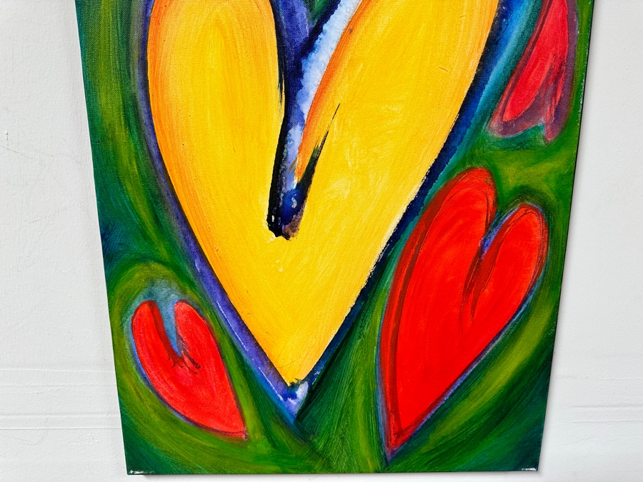 Gerrit Greve (1948-2024, Cardiff by the Sea, CA) Original Acrylic Painting On Canvas Titled 'Heart Collection 193' 2015 Signed Verso 24 X 18 Estimate $400 - $500 [Photo 3]