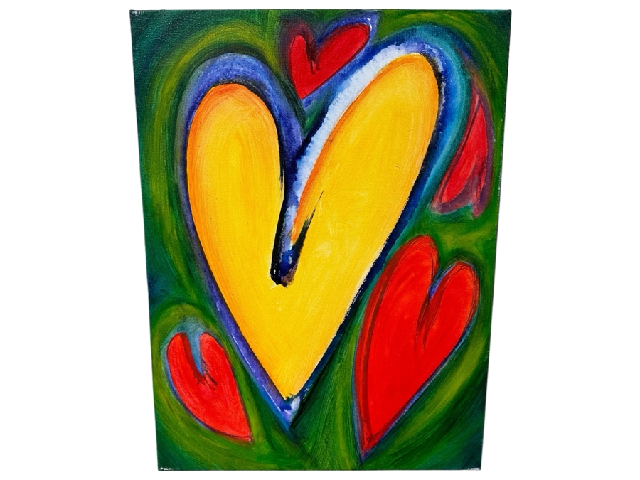 Gerrit Greve (1948-2024, Cardiff by the Sea, CA) Original Acrylic Painting On Canvas Titled 'Heart Collection 193' 2015 Signed Verso 24 X 18 Estimate $400 - $500