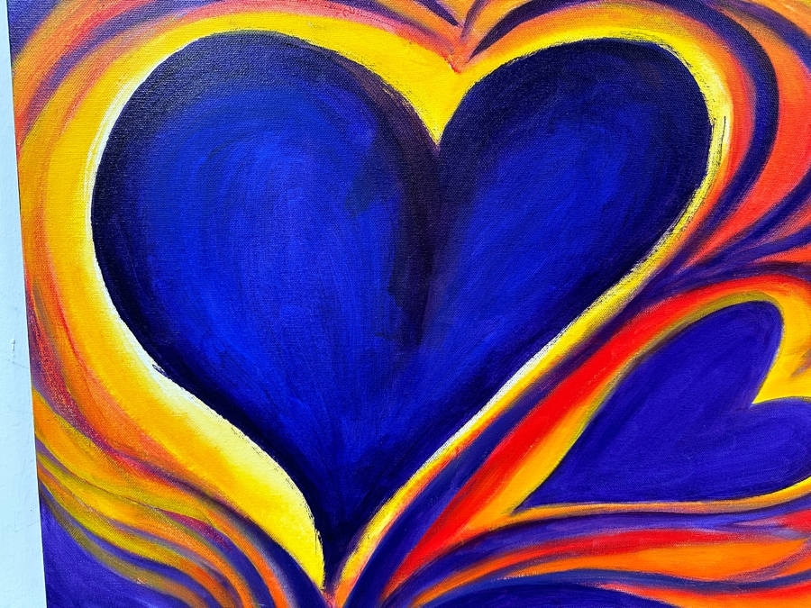 Gerrit Greve (1948-2024, Cardiff by the Sea, CA) Original Acrylic Painting On Canvas Titled 'Heart Collection 191' 2015 Signed Verso 24 X 18 Estimate $400 - $500 [Photo 2]