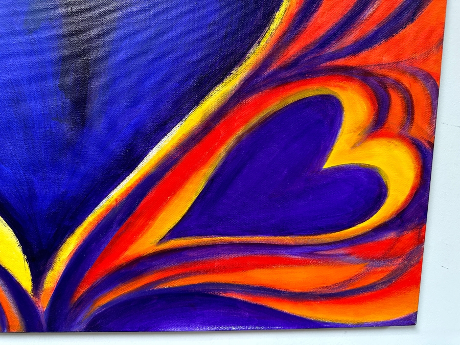 Gerrit Greve (1948-2024, Cardiff by the Sea, CA) Original Acrylic Painting On Canvas Titled 'Heart Collection 191' 2015 Signed Verso 24 X 18 Estimate $400 - $500 [Photo 3]