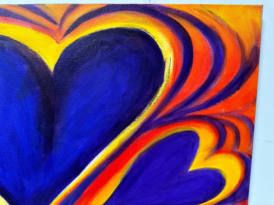 Gerrit Greve (1948-2024, Cardiff by the Sea, CA) Original Acrylic Painting On Canvas Titled 'Heart Collection 191' 2015 Signed Verso 24 X 18 Estimate $400 - $500 [Photo 4]