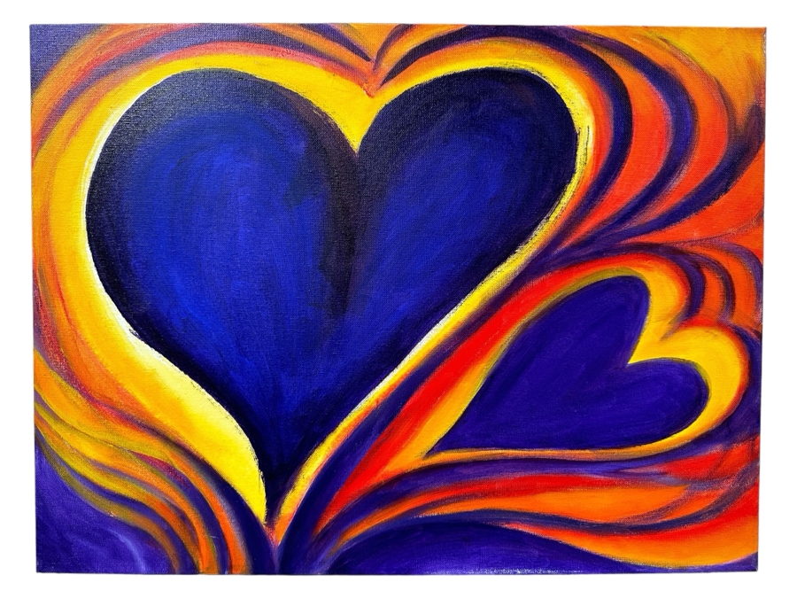 Gerrit Greve (1948-2024, Cardiff by the Sea, CA) Original Acrylic Painting On Canvas Titled 'Heart Collection 191' 2015 Signed Verso 24 X 18 Estimate $400 - $500