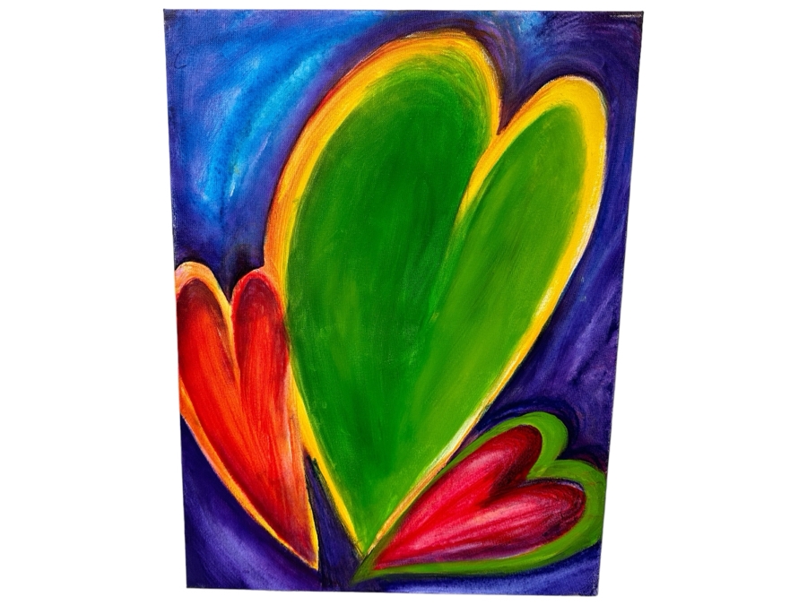 Gerrit Greve (1948-2024, Cardiff by the Sea, CA) Original Acrylic Painting On Canvas Titled 'Heart Collection 189' 2015 Signed Verso 24 X 18 Estimate $400 - $500