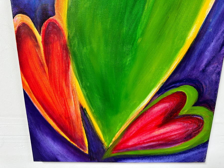 Gerrit Greve (1948-2024, Cardiff by the Sea, CA) Original Acrylic Painting On Canvas Titled 'Heart Collection 189' 2015 Signed Verso 24 X 18 Estimate $400 - $500 [Photo 3]