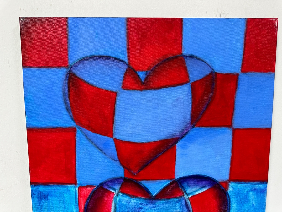 Gerrit Greve (1948-2024, Cardiff by the Sea, CA) Original Acrylic Painting On Canvas Titled 'Heart Collection 182' 2015 Signed Verso 24 X 18 Estimate $400 - $500 [Photo 2]