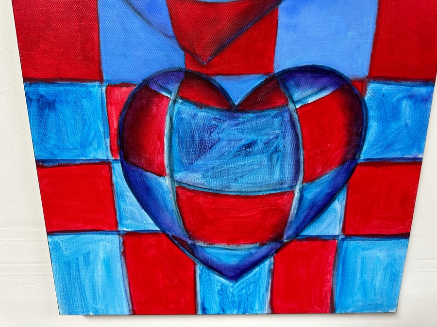 Gerrit Greve (1948-2024, Cardiff by the Sea, CA) Original Acrylic Painting On Canvas Titled 'Heart Collection 182' 2015 Signed Verso 24 X 18 Estimate $400 - $500 [Photo 3]