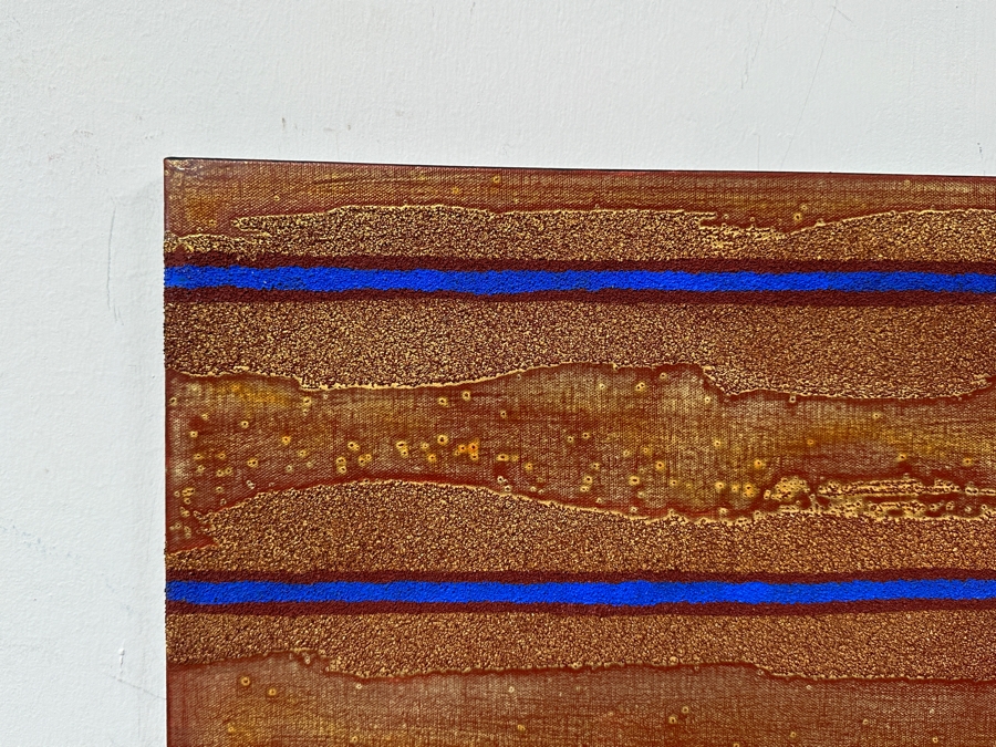 Gerrit Greve (1948-2024, Cardiff by the Sea, CA) Original Acrylic And Sand Painting On Canvas Titled 'Dream Fabric 08' 2014 Signed Verso 24 X 18 Estimate $400 - $500 [Photo 4]