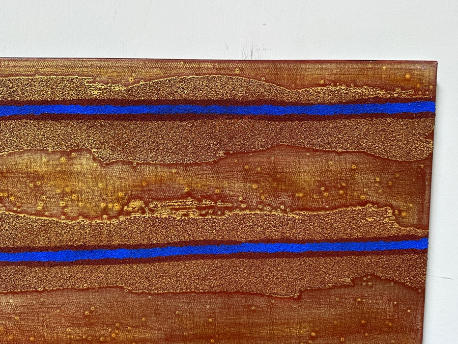 Gerrit Greve (1948-2024, Cardiff by the Sea, CA) Original Acrylic And Sand Painting On Canvas Titled 'Dream Fabric 08' 2014 Signed Verso 24 X 18 Estimate $400 - $500 [Photo 5]