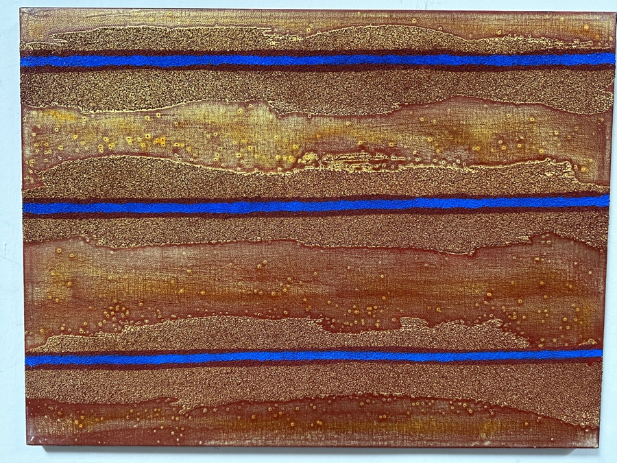 Gerrit Greve (1948-2024, Cardiff by the Sea, CA) Original Acrylic And Sand Painting On Canvas Titled 'Dream Fabric 08' 2014 Signed Verso 24 X 18 Estimate $400 - $500 [Photo 3]