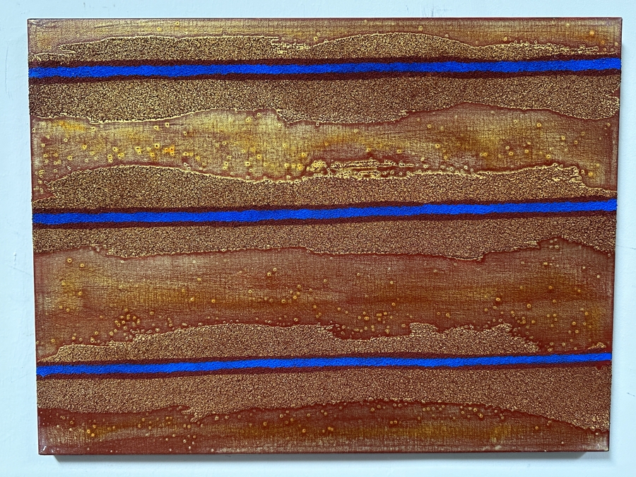 Gerrit Greve (1948-2024, Cardiff by the Sea, CA) Original Acrylic And Sand Painting On Canvas Titled 'Dream Fabric 08' 2014 Signed Verso 24 X 18 Estimate $400 - $500 [Photo 2]