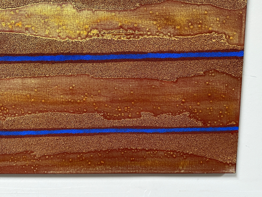 Gerrit Greve (1948-2024, Cardiff by the Sea, CA) Original Acrylic And Sand Painting On Canvas Titled 'Dream Fabric 08' 2014 Signed Verso 24 X 18 Estimate $400 - $500 [Photo 6]