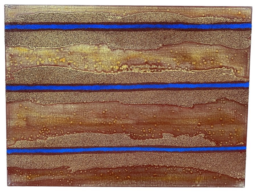 Gerrit Greve (1948-2024, Cardiff by the Sea, CA) Original Acrylic And Sand Painting On Canvas Titled 'Dream Fabric 08' 2014 Signed Verso 24 X 18 Estimate $400 - $500