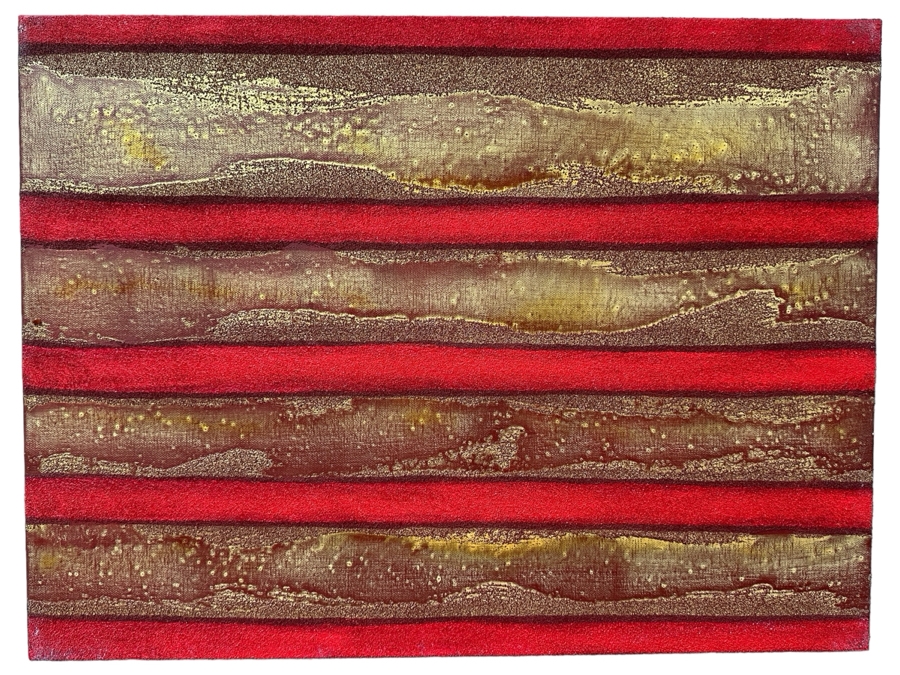 Gerrit Greve (1948-2024, Cardiff by the Sea, CA) Original Acrylic And Sand Painting On Canvas Titled 'Dream Fabric 06' 2014 Signed Verso 24 X 18 Estimate $400 - $500