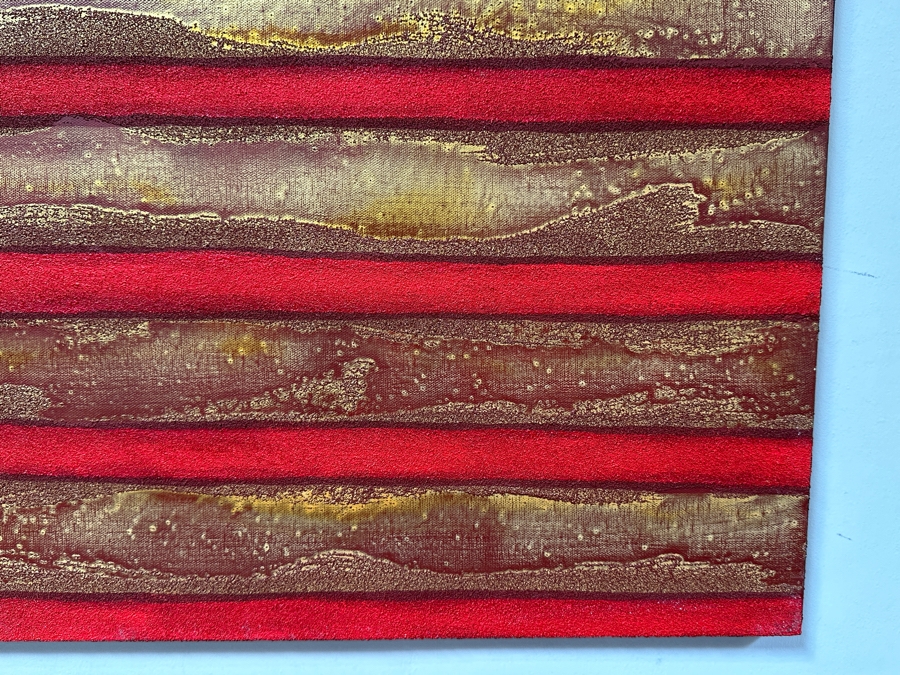 Gerrit Greve (1948-2024, Cardiff by the Sea, CA) Original Acrylic And Sand Painting On Canvas Titled 'Dream Fabric 06' 2014 Signed Verso 24 X 18 Estimate $400 - $500 [Photo 4]