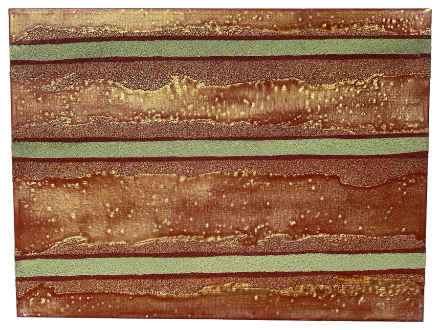 Gerrit Greve (1948-2024, Cardiff by the Sea, CA) Original Acrylic And Sand Painting On Canvas Titled 'Dream Fabric 07' 2014 Signed Verso 24 X 18 Estimate $400 - $500