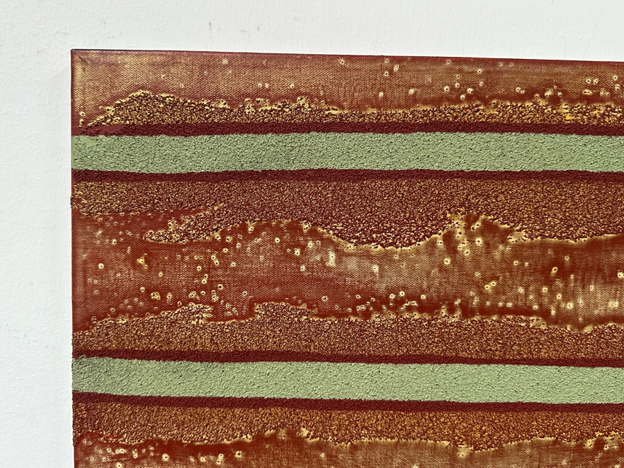 Gerrit Greve (1948-2024, Cardiff by the Sea, CA) Original Acrylic And Sand Painting On Canvas Titled 'Dream Fabric 07' 2014 Signed Verso 24 X 18 Estimate $400 - $500 [Photo 2]