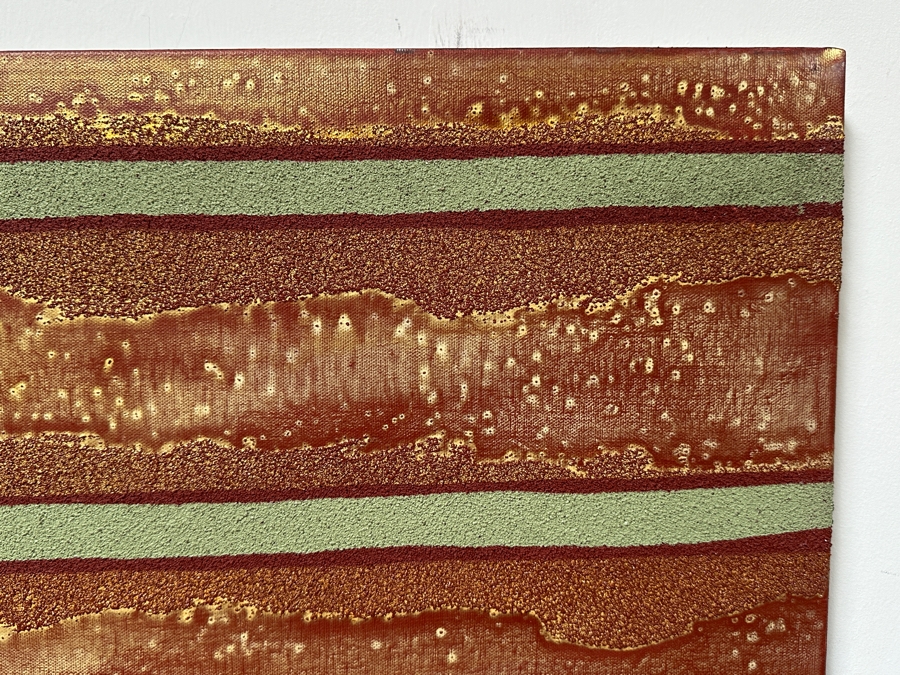 Gerrit Greve (1948-2024, Cardiff by the Sea, CA) Original Acrylic And Sand Painting On Canvas Titled 'Dream Fabric 07' 2014 Signed Verso 24 X 18 Estimate $400 - $500 [Photo 3]