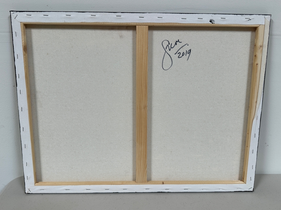 Gerrit Greve (1948-2024, Cardiff by the Sea, CA) Original Acrylic Painting On Canvas Titled 'Water Reeds 2' 2019 Signed Verso 24 X 18 Estimate $400 - $500 [Photo 5]