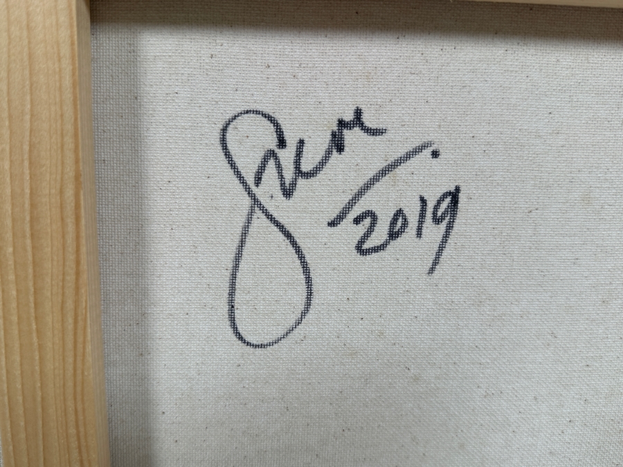 Gerrit Greve (1948-2024, Cardiff by the Sea, CA) Original Acrylic Painting On Canvas Titled 'Water Reeds 2' 2019 Signed Verso 24 X 18 Estimate $400 - $500 [Photo 6]