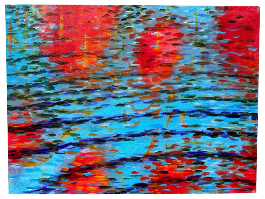 Gerrit Greve (1948-2024, Cardiff by the Sea, CA) Original Acrylic Painting On Canvas Titled 'Ripple Study 09' 2015 Signed Verso 24 X 18 Estimate $400 - $500