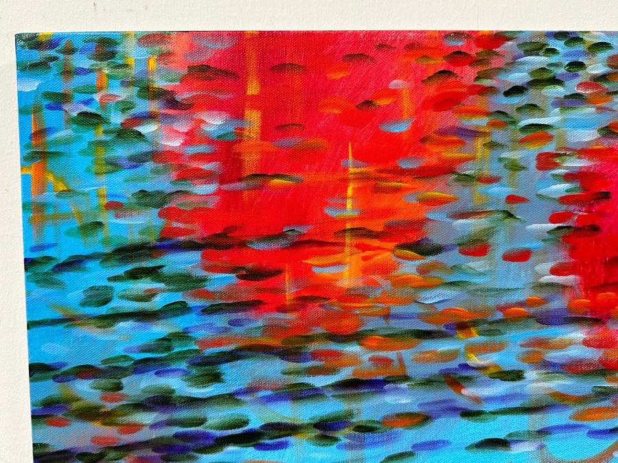 Gerrit Greve (1948-2024, Cardiff by the Sea, CA) Original Acrylic Painting On Canvas Titled 'Ripple Study 09' 2015 Signed Verso 24 X 18 Estimate $400 - $500 [Photo 2]