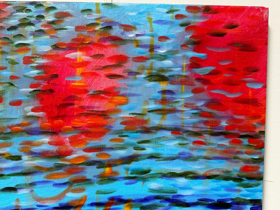 Gerrit Greve (1948-2024, Cardiff by the Sea, CA) Original Acrylic Painting On Canvas Titled 'Ripple Study 09' 2015 Signed Verso 24 X 18 Estimate $400 - $500 [Photo 3]