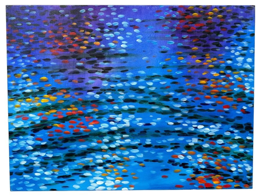 Gerrit Greve (1948-2024, Cardiff by the Sea, CA) Original Acrylic Painting On Canvas Titled 'Ripple Study 10' 2015 Signed Verso 24 X 18 Estimate $400 - $500