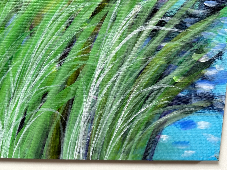 Gerrit Greve (1948-2024, Cardiff by the Sea, CA) Original Acrylic Painting On Canvas Titled 'Reeds Study 5' 2015 Signed Verso 24 X 18 Estimate $400 - $500 [Photo 2]