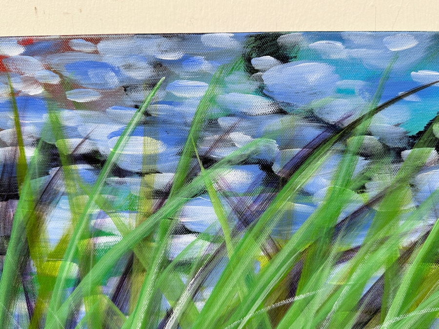 Gerrit Greve (1948-2024, Cardiff by the Sea, CA) Original Acrylic Painting On Canvas Titled 'Reeds Study 5' 2015 Signed Verso 24 X 18 Estimate $400 - $500 [Photo 4]