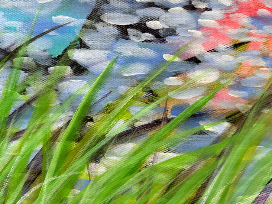 Gerrit Greve (1948-2024, Cardiff by the Sea, CA) Original Acrylic Painting On Canvas Titled 'Reeds Study 5' 2015 Signed Verso 24 X 18 Estimate $400 - $500 [Photo 3]