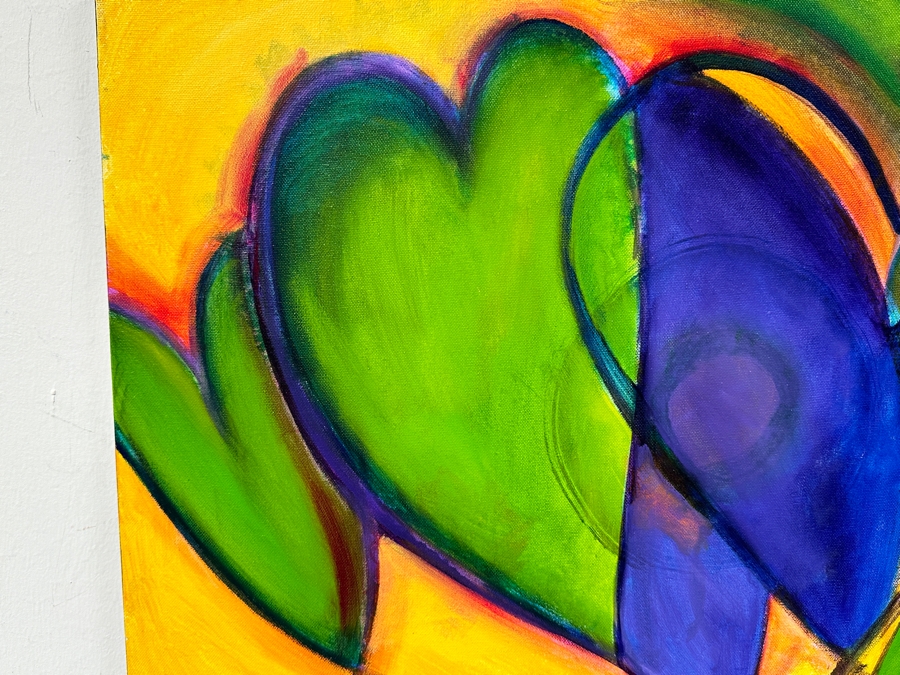 Gerrit Greve (1948-2024, Cardiff by the Sea, CA) Original Acrylic Painting On Canvas Titled 'Heart Collection 192' 2015 Signed Verso 24 X 18 Estimate $400 - $500 [Photo 2]