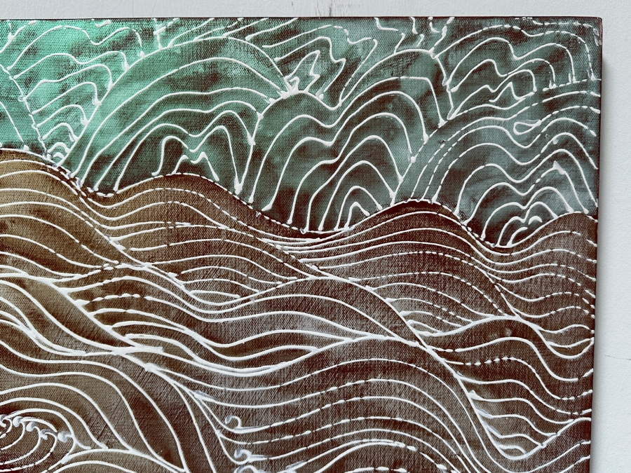 TBDGerrit Greve (1948-2024, Cardiff by the Sea, CA) Original Acrylic Painting On Canvas Titled 'Fabled River' 2010 Signed Verso 24 X 18 Estimate $400 - $500 [Photo 6]