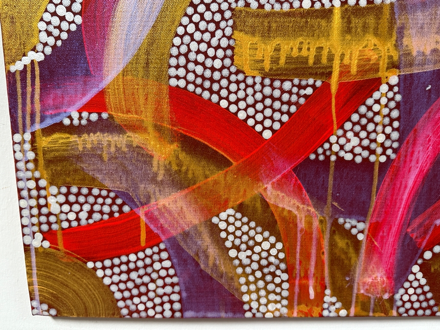 Gerrit Greve (1948-2024, Cardiff by the Sea, CA) Original Acrylic Painting On Canvas Titled 'Journey Hearts' 2009 Signed Verso 24 X 18 Estimate $400 - $500 [Photo 5]