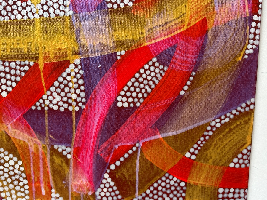 Gerrit Greve (1948-2024, Cardiff by the Sea, CA) Original Acrylic Painting On Canvas Titled 'Journey Hearts' 2009 Signed Verso 24 X 18 Estimate $400 - $500 [Photo 4]