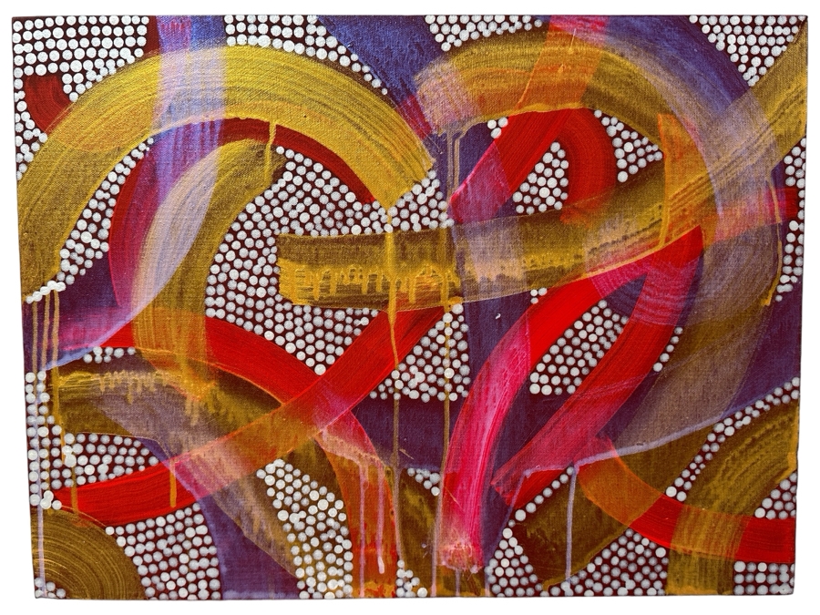 Gerrit Greve (1948-2024, Cardiff by the Sea, CA) Original Acrylic Painting On Canvas Titled 'Journey Hearts' 2009 Signed Verso 24 X 18 Estimate $400 - $500 [Photo 1]