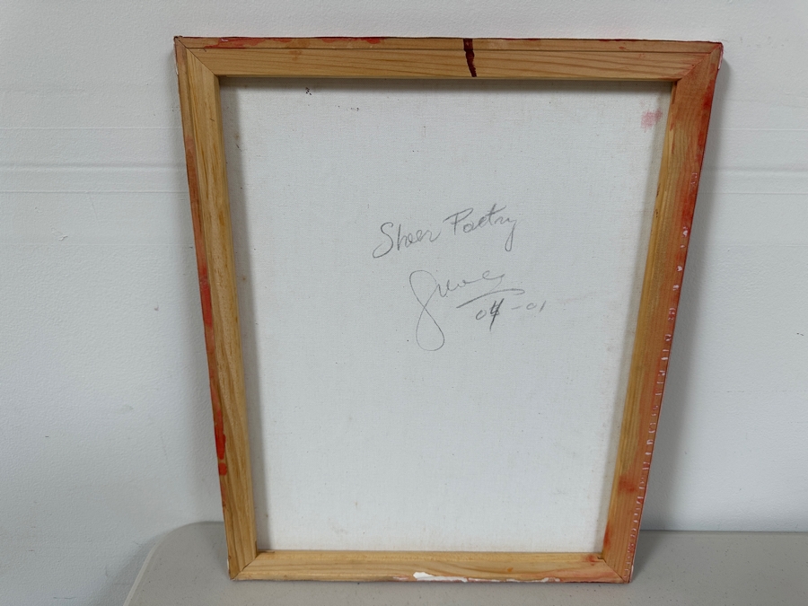 Gerrit Greve (1948-2024, Cardiff by the Sea, CA) Original Acrylic And Sand Painting On Canvas Titled 'Sheer Poetry - Calligraphy Collection' 2004 Signed Verso 16 X 20 Estimate $300 - $400 [Photo 4]