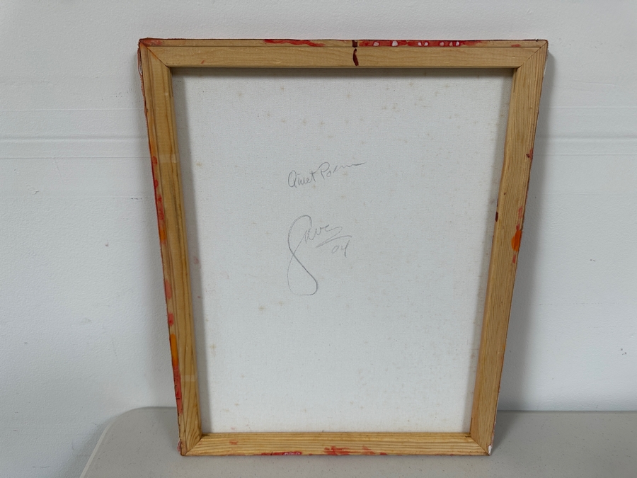 Gerrit Greve (1948-2024, Cardiff by the Sea, CA) Original Acrylic And Sand Painting On Canvas Titled 'Quiet Poem - Calligraphy Collection' 2004 Signed Verso 16 X 20 Estimate $300 - $400 [Photo 6]