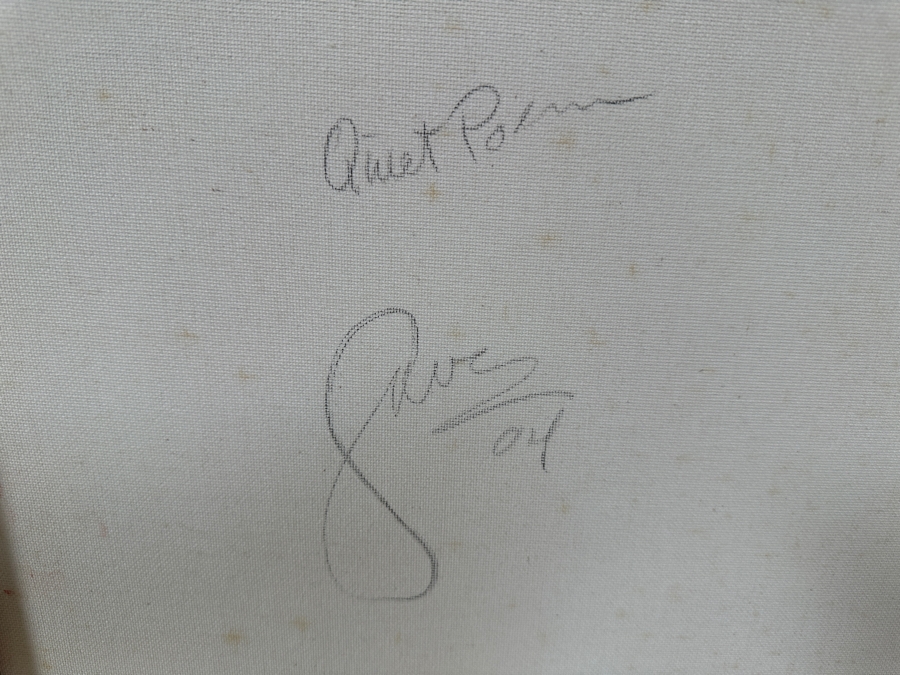 Gerrit Greve (1948-2024, Cardiff by the Sea, CA) Original Acrylic And Sand Painting On Canvas Titled 'Quiet Poem - Calligraphy Collection' 2004 Signed Verso 16 X 20 Estimate $300 - $400 [Photo 7]