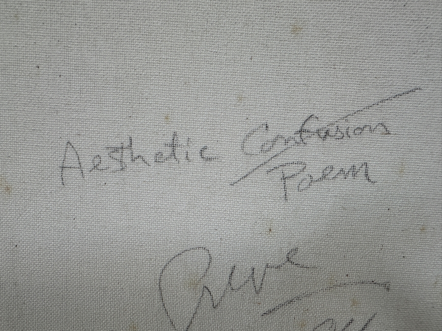 Gerrit Greve (1948-2024, Cardiff by the Sea, CA) Original Acrylic And Sand Painting On Canvas Titled 'Aesthetic Poem  - Calligraphy Collection' 2004 Signed Verso 16 X 20 Estimate $300 - $400 [Photo 7]