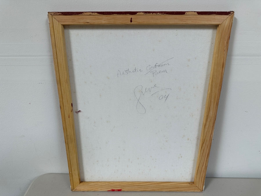 Gerrit Greve (1948-2024, Cardiff by the Sea, CA) Original Acrylic And Sand Painting On Canvas Titled 'Aesthetic Poem  - Calligraphy Collection' 2004 Signed Verso 16 X 20 Estimate $300 - $400 [Photo 5]